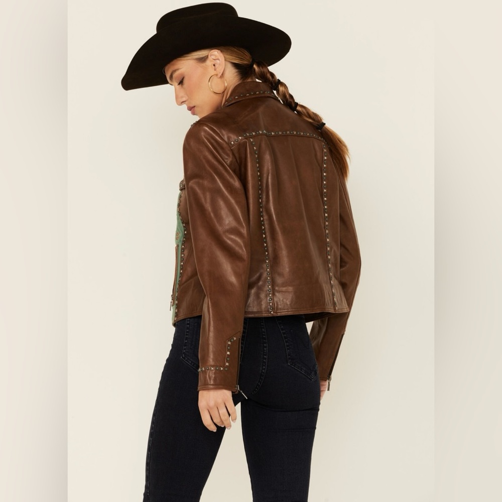 🐎 {PRICE FIRM} DDR Cliff Dwellers Button-Front Leather Jacket - Picture 2 of 9